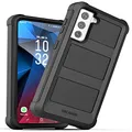 Encased Falcon Series Designed for Samsung Galaxy S21 Plus Case, Heavy Duty Protective Full Body Phone Cover, Black (S21+)