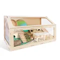 Niteangel Vista Hamster Cage W/Oblique Opening - MDF Aspen Small Animal Cage for Syrian Dwarf Hamsters Degus Mice or Other Similar-Sized Pets (Medium - 40.7 x 22.7 x 22.9 inches)