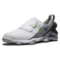 FootJoy Men's Tour Alpha Boa Golf Shoe, White/Grey/Charcoal, 11.5
