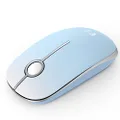 seenda Silent Wireless Mouse, Cute Soft 2.4G Cordless Whisper Quiet Mice Slim & Light for Home/Office/Travel, Portable Laptop Mouse with USB Receiver for PC Computer Desktop, Cyan Gradation