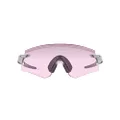 Oakley Men's Oo9472f Encoder Low Bridge Fit Rectangular Sunglasses, Clear/Prizm Lowlight, 39 mm