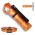 ACEBEAM H16 650 High Lumens Rechargeable Led Headlamp, 90 Degree EDC AA Right Angle Flashlight with Magnetic Base, Pocket Mini Flash Light with Clip, 519A 90+ High CRI Led Head Lamp for Camping, Work