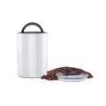 Planetary Design Airscape Stainless Steel Coffee Canister | Food Storage Container | Patented Airtight Lid | Push Out Excess Air Preserve Food Freshness (Medium, Brushed Steel)