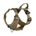 ICEFANG Tactical Dog Strap Harness (Full Metal Clip ) ,Pet Vest with Handle,5 Point Adjustable,Y-Shape Chest ,No-Pull Leash Clip for Walking Training (L (Neck:18"-24";Chest:28"-35"), Coyote Brown)