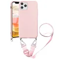 Yoedge Crossbody Case for Samsung Galaxy S21 FE (5G) [ 6.41" ] with Adjustable Neck Cord Lanyard Strap - Soft Silicone Shockproof Protective Cover with Lovely Design Pattern - Pink