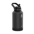 Takeya Actives Insulated Stainless Steel Water Bottle with Straw Lid, 64 Ounce, Onyx