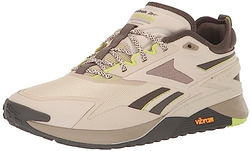 Reebok Unisex Nano X3 Adventure Sneaker, Stucco/Grout/Laser Lime, 14 US Men