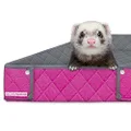 Paw Inspired Critter Box Washable Cage Liner, Reversible Fleece Bedding with Raised Sides for Ferrets, Guinea Pigs, Rats, Chinchillas, and Other Small Animals (Critter Nation/Ferret Nation, Gray/Pink)