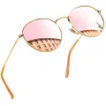 Joopin Vintage Round Sunglasses for Women Retro Brand Polarized Sun Glasses E3447 (Pink)