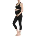 CLOYA Women's Maternity Active Capri Pant (L, Black)