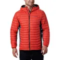 Columbia Men's Powder Pass Hooded Jacket, Insulated, Water Resistant, Wildfire, 2XT