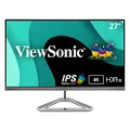 ViewSonic VX2776-4K-MHD 27 Inch 4K UHD Frameless IPS Monitor with HDR10 HDMI and DisplayPort for Home and Office