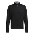 adidas Golf Men's Standard Elevated Quarter Zip Pullover, Black, XL