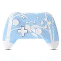 Wireless Switch Pro Controller Compatible with Nintendo Switch/Lite/OLED, Bluetooth Controller with Headphone Jack, Support Wake-Up/Turbo/Dual Vibration/6-Axis, Bamboo Blue