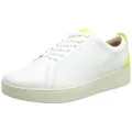 Fitflop Women's Rally Tennis Neon Pop Trainers, Urban White Electric Yellow, 11 US
