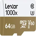 Lexar Professional 1000x microSDXC 64GB UHS-II/U3 (Up to 150MB/s Read) W/USB 3.0 Reader Flash Memory Card LSDMI64GCBNL1000R
