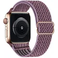 OHCBOOGIE Stretchy Solo Loop Strap Compatible with Apple Watch Bands 38mm 40mm,Adjustable Stretch Braided Elastics Weave Nylon Women Men Wristband Compatible with iWatch Series 6/5/4/3/2/1 SE