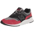 New Balance 574, Mens Sneakers, Black/Team Red, 4 US
