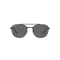 Ray-Ban Rb3688 Square Sunglasses, Black/Dark Grey, 55 mm