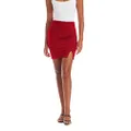 H&C Women Premium Nylon Ponte Stretch Office Pencil Skirt Made Below Knee Made in The USA, Ksk45012-1073t-red, Medium