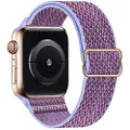 OHCBOOGIE Stretchy Solo Loop Strap Compatible with Apple Watch Bands 38mm 40mm,Adjustable Stretch Braided Elastics Weave Nylon Women Men Wristband Compatible with iWatch Series 6/5/4/3/2/1 SE,Lilac