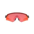 Oakley Men's Oo9472f Encoder Low Bridge Fit Rectangular Sunglasses, Matte Red Colorshift/Prizm Trail Torch, 39 mm