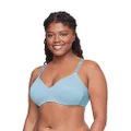 Warner's Women's No Side Effects Underarm-Smoothing Comfort Wireless Lightly Lined T-Shirt Bra 1056, Blue Silk, 34A