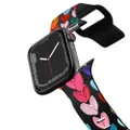 CASETiFY Impact Watch Band [Premium Soft Flexible Material] Compatible with Apple Watch Series 8-1, SE - 38/40/41mm - Clear Polka Daub Hearts - Black