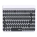 UBOTIE Portable Bluetooth Colorful Computer Keyboards, Wireless Mini Compact Retro Typewriter Flexible 84Keys Design Keyboard (Black-White)