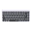 UBOTIE Portable Bluetooth Colorful Computer Keyboards, Wireless Mini Compact Retro Typewriter Flexible 84Keys Design Keyboard (Black-White)