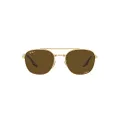 Ray-Ban Rb3688 Square Sunglasses, Gold/Polarized Brown, 52 mm