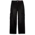 [BLANKNYC] Girls Cargo Denim Pant, Washed Black, Large-X-Large