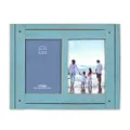 PRINZ Homestead 5-Inch by 7-Inch Collage Photo Frame for Two Photos in Distressed Finish, Blue