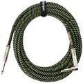 Ernie Ball Braided Instrument Cable, Straight/Angle, 18ft, Neon Green/Black (P06082)