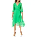 DKNY Women's Faux Wrap Dress, Apple Green, 14