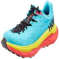 HOKA ONE ONE Womens Tecton X Textile Synthetic Scuba Blue Diva Pink Trainers 8 US