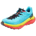 HOKA ONE ONE Womens Tecton X Textile Synthetic Scuba Blue Diva Pink Trainers 8 US