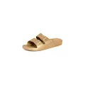 Freedom Moses Women's Moses Two Band Slides, Goldie, Women's 5-6 M