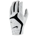 Nike Mens Dura Feel X Left Hand Golf Glove White | White | Black Medium