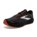 Brooks Men’s Divide 4 GTX Waterproof Trail Running Shoe, Black/Firecracker/Blue, 10 US