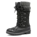 DREAM PAIRS Women's Mid-Calf Waterproof Winter Snow Boots, Black, 8