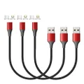 NetDot Magnetic Charging Cable, Gen10 Nylon Braided 2-in-1 Magnetic Phone Charger Compatible with USB-C and Micro USB Devices (1ft/3 Pack red)