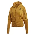adidas Women's Z.N.E Athletics Hoodie Cold.RDY, Legacy Gold, XS