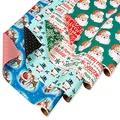 American Greetings 160 sq. ft. Reversible Vintage Christmas Wrapping Paper Set, Vintage Designs (4 Rolls 30 in. x 16 ft.)