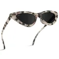 WearMe Pro - Retro Vintage Tinted Lens Cat Eye Sunglasses, Cream Tortoise Frame/Black Lens, One Size