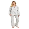 Noble Mount Women's Cotton Flannel Pajama Set - Light Gray - X-Large