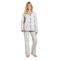 Noble Mount Women's Cotton Flannel Pajama Set - Light Gray - X-Large