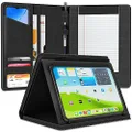 KHOMO Universal Padfolio Case - Portfolio Organizer for Tablet 8.5 up to 11 inch –PU Leather Notebook Pad Holder Folder for iPad, Air, Pro & Others