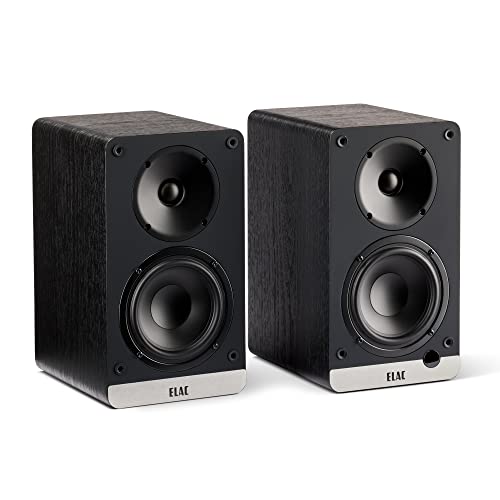 ELAC Debut ConneX 4-1/2" Powered Bookshelf Speakers with HDMI ARC, Pair of Bookshelf Speakers for Home Entertainment System, Black