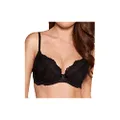 Gossard Women's Superboost Lace Padded Plunge Underwire Bra - Push Up Effect- Removeable padding, Black (Black), 44D, 1 Piece